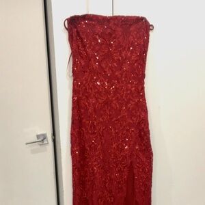 Windsor Red Women's Backless Strapless Sequin Dress